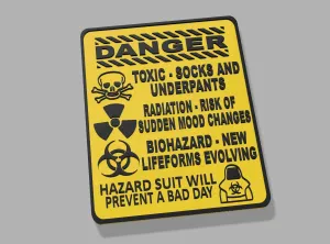 DANGER Toxic Radioactive Teen Bedroom Fun Warning Door Sign