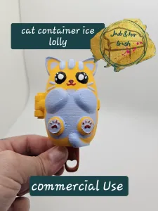 Cat storage container, icepop kawaii