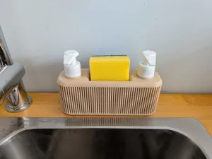 Dual kitchen liquid dispenser with sponge holder