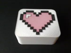 8-bit-heart-pixel, multicolor pixel art nestable box