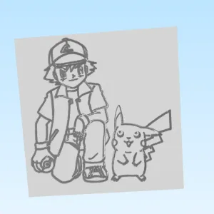 Sacha et Pikachu POKÉMON