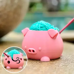 Cute Pig Yarn Bowl Holder for Knitting Crochet| Hobby| Gift