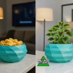 Ultimate Geometric Planter / Snack Bowl Easy Print Multi use