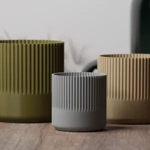 Modern Vase pot Half half grooved Different sizes