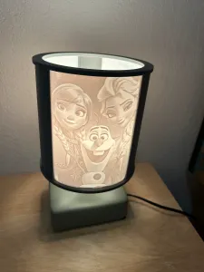 Frozen Anna, Elsa, Olaf Nightlight Lithophanie + Support E14