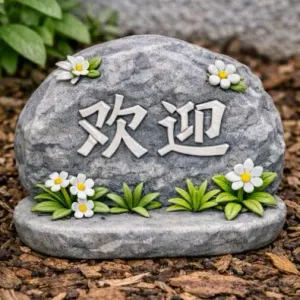 🌿 3D Printed “Welcome” Garden Stone
