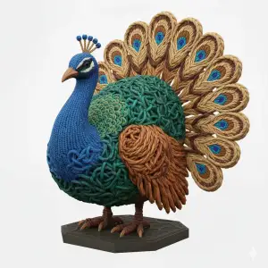 Knitted Peacock
