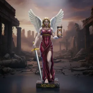 Nemesis is the Greek goddess of revenge and retributive just