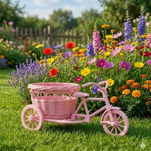 vélo tricycle panier rose