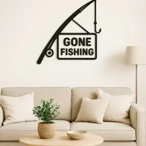 gone fishing wallart