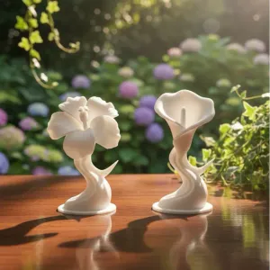 Elegante Florale Skulpturen: Hibiskus & Calla
