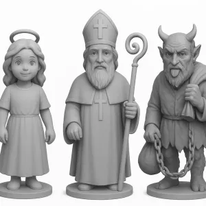 St. Nicholas, devil and angels