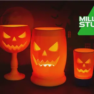 Halloween Pumpkin Tea lights cups Chalice stein Shot glass