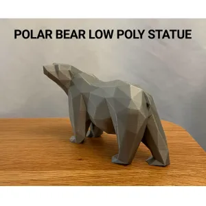 Polar Bear Low Poly Statue