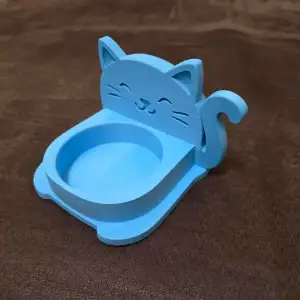 Cute Cat-Shaped Pet Food Bowl Holder