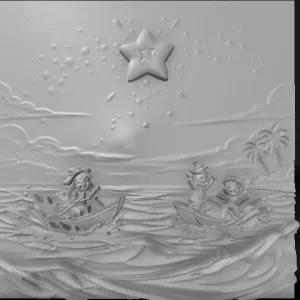 winkling star waves over a seaside horizon