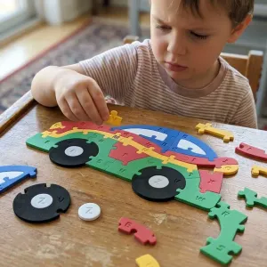 Car Alphabet Puzzle, Educational 3D Jigsaw Puzzle Toy - 001