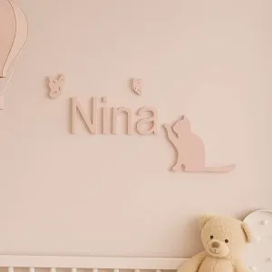 Set of wall alphabet with a cat and butterfly - MOKA Design