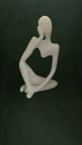 Abstract Sitting Figure – Minimalist Modern Decor Sculpture