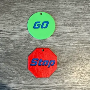 Stop / Go Communication Keyrings