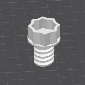 Screw for garden furniture.