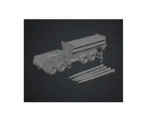 Desert MLRS Launcher Truck with Missiles