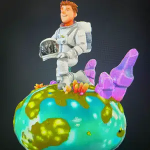 astronauta em um novo planeta