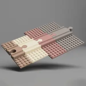 Rails with Lego plate (wooden rails)