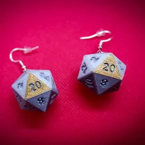 D&D dice earrings