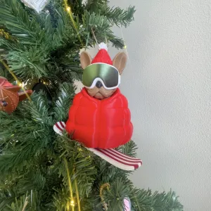 Snowboard Dog Ornament