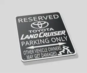 Toyota Land Cruiser GXR EXR VXR FJ 40 AWD 4X4 Parking Sign