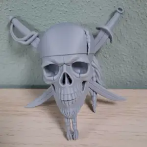 Pirate Skull Emblem with Crossed Swords