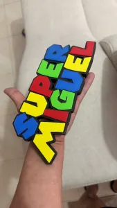 Placa de Nome Person - Estilo Super Mario (Super Miguel)