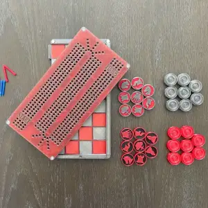 Cribbage, chess, and checkers travel set
