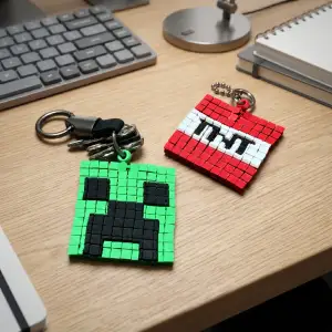 Minecraft Keychain Articulated / Creeper + TNT