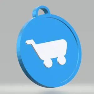 Supermarket Cart Token Keychain