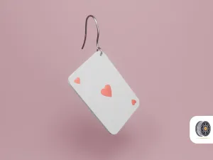 Deck of Love | A hearts playing card earring gift