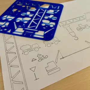 Construction Site Stencil / Drawing Templates