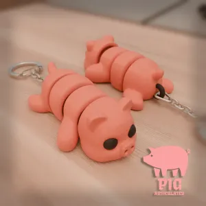 ARTICULATED PIG KEYCHAIN