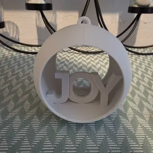 Bauble Christmas Ornament - Parametric with word JOY