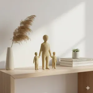 Essential Bonds – Minimalist Family Sculpture