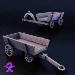 Wagon / Trailer With Working Steering for tabletop Games