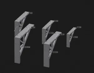 Heavy Duty Shelf Brackets – Set of 5 Different Sizes