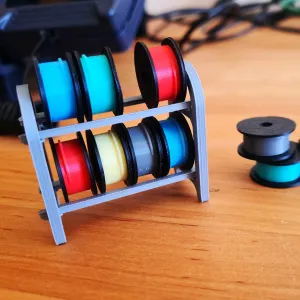 Miniature filament shelf with spools