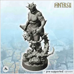 Evil creature with horns, cape and spiked tail (8) - miniatu