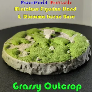 Grassy Outcrop Figure Stand and Scenic Diorama Base