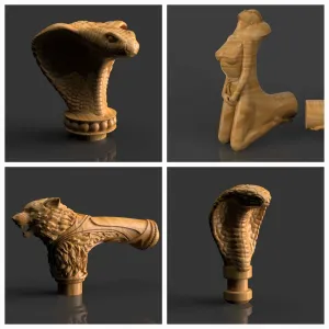 Cane handle, Gear shift knob. Cobra, Girl, Wolf