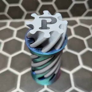 Spiral Vortex Fidget Letter P - Passthrough Toy 180 deg