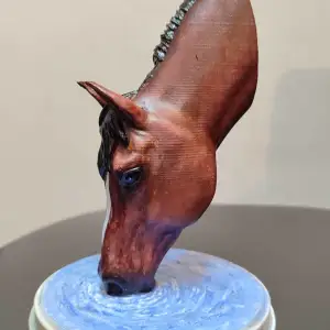 Drinking horse bust