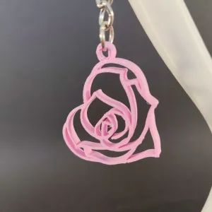 Rose heart keychain